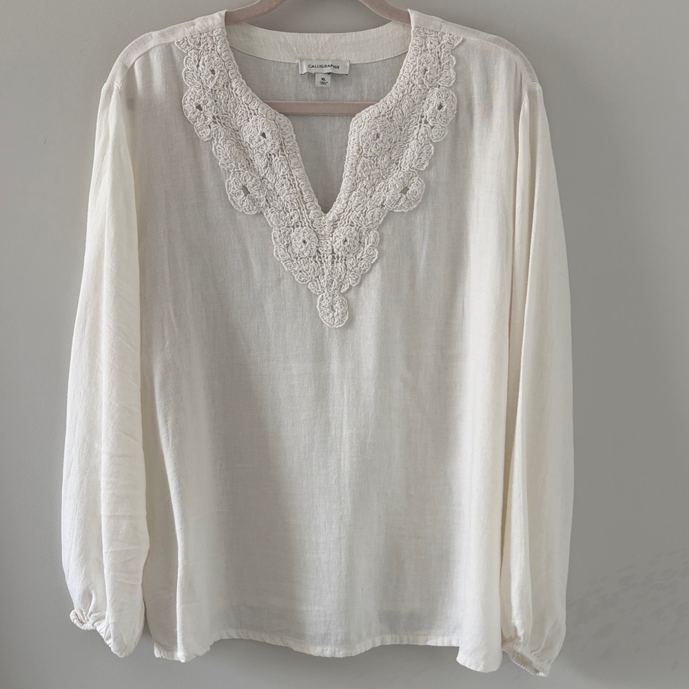Calligraphie| Tunic Blouse | white | XL
